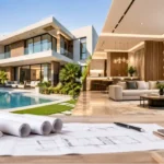 Modern luxury villa showcasing exterior and interior contracting works